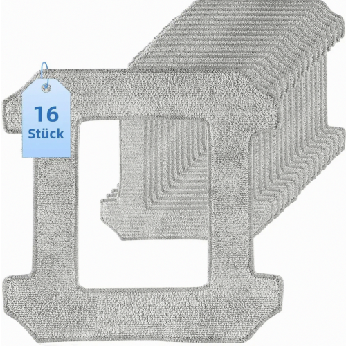 16-Pack Washable Microfiber Cleaning Cloths for Window Cleaning Robot, Replacement Pads, Durable Window Cleaning Accessories