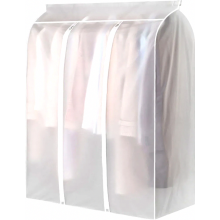 EVA kledinghoes 50 x 100 x 120 cm, wasbare, doorschijnende kledinghoes met ritssluiting, beschermhoes voor bruidsjurken en pakken.