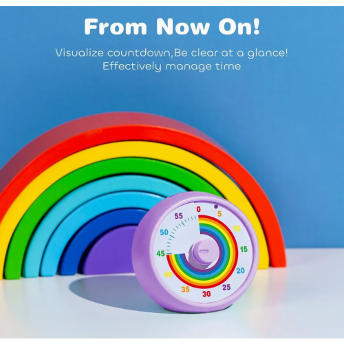 Visual Timer for Kids, 60 Minute Countdown for Classroom Office Kitchen, Desk Time Management Tool with Quiet Operation, Pomodoro 1