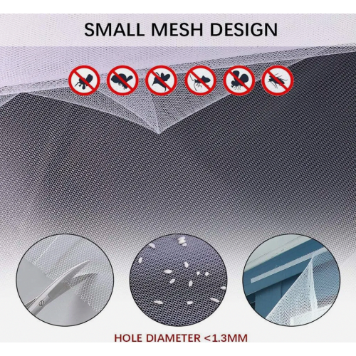 Window Fly Screens 150 x 200 cm, 3 Pack Insect Mesh Nets for Windows, White, Fine Mosquito Netting for Bug Protection 2