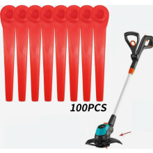 Set van 100 plastic vervangingsmessen voor grastrimmer, duurzame messenset voor eenvoudig gazononderhoud.
