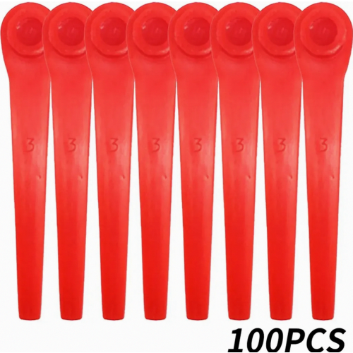 100-Pack Plastic Replacement Blades for Garden Grass Trimmer, Durable Cutter Set for Easy Lawn Maintenance 2
