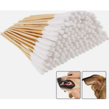 200 lange wattenstaafjes voor honden en katten, oorreiniging en gebitsverzorging, zachte, absorberende hygiënestaafjes