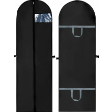 Vaatepussit 180 x 60 cm, 2 kpl pakkaus, taittuvat vetoketjuilla, kestävää PEVAa, koin- ja pölynkestävät mekoille ja takeille