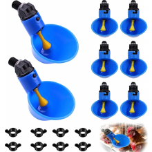 8-Piece Automatic Poultry Water Cups DIY Assembly Chicken Water Feeder Cups for Chickens Ducks Geese and Turkeys
