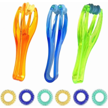 Anillos de masaje para dedos de 6 piezas y rodillos de masaje para manos de 3 piezas para la circulación de las articulaciones de la mano, apoyo al