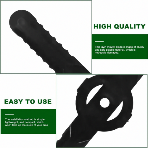60-Pack Replacement Blades for Grass Trimmers, 14 cm Plastic Trimmer Blades, Black Cutting Blades for Mowers with Replaceable Blad 2