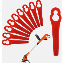 Set van 100 vervangende messen, kunststof trimmermessen voor snoerloze grastrimmer, duurzame accessoires voor grasmaaiers en tuinonderhoud.
