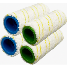 Set van 4 vervangende microvezelrollen voor draadloze elektrische vloerreiniger, compatibel met FC7, FC5, FC3 en FC3D, geel.