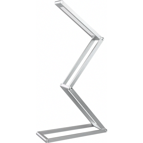 LED Desk Lamp, Aluminium Folding Dimmer Daylight Table Lamp for Office, Rechargeable Bedside Reading Light, Silver