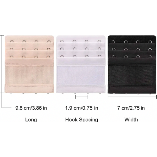 Hook Extender, 4-Hook Bra Extender, Soft and Comfortable Elastic Underband Extension for a Better Fit 1