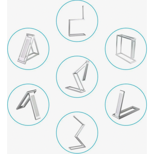 LED Desk Lamp, Aluminium Folding Dimmer Daylight Table Lamp for Office, Rechargeable Bedside Reading Light, Silver 1