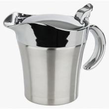 Crúiscín Anlann Thermo, Cruach Dhosmálta Ballaí Dúbailte, Clúdach Fillte, 0.4 L, 19 x 12.5 cm, Airde 13 cm, Airgead