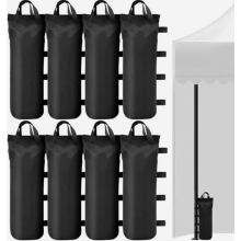 8 Pack Gazebo Weight Bags 50 x 15 cm, Sandbags for Tent Leg Stability, 800D Oxford Fabric with Hook and Loop Closure