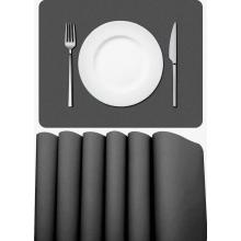 kpl pyyhittäviä nahkajäljitelmätabletteja, vedenpitäviä PVC-pöytäliinoja ruokapöydälle ja keittiöön, 45 x 30 cm, tummanharmaa