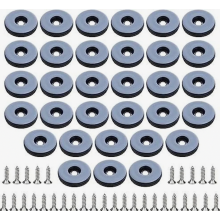 32 kpl 22 mm:n PTFE-ruuvattavia huonekaluliukuja, 32 ruostumattomasta teräksestä valmistettua ruuvia, tuolinjalkojen lattiasuojukset puulle, laatoil