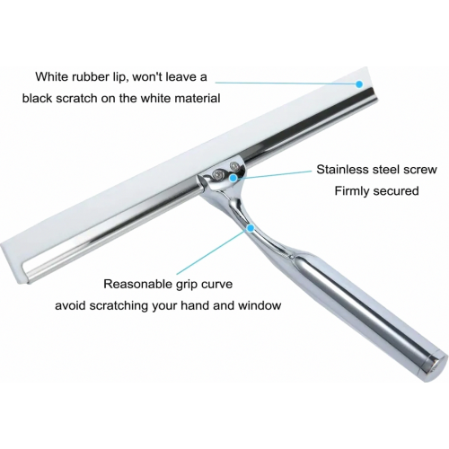 Shower Squeegee Replacement Blade, White Silicone, 25 cm, 2 Pieces for Bathroom Glass Cleaning 1