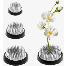 4 Piece Silver Stainless Steel Flower Frog Set, 4 Sizes D34 D40 D50 D60, with Rubber Gasket, for Home, Florist, Office, Tea Room