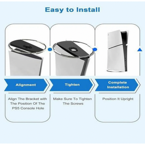 Vertical Stand for PS5 and PS5 Pro, Space-Saving Console Holder with Screwdriver, Stable Desktop Storage Accessory 1