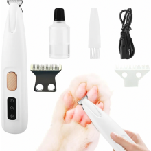 Stille hondentrimmer, poottrimmer met LED-verlichting, waterdichte trimmer voor huisdierenhaar, draadloze trimmer met USB-oplaadfunctie, geluidsarm.