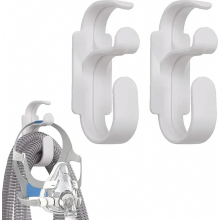 2 Pack CPAP Tube Holder, White Anti-Slip Mask Hooks for CPAP Devices and Sleep Apnea, Tangle-Free Hose Storage and Organized Night