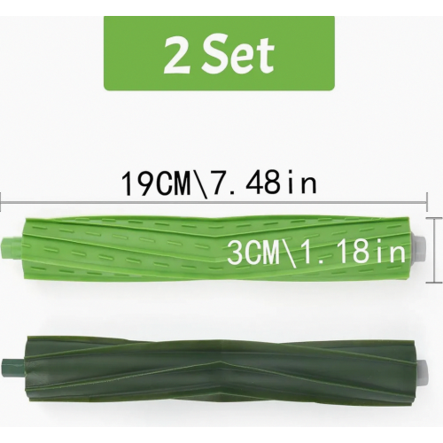 2 Pack Roller Brush Replacement Kit for Robot Vacuum E Series E5 E6 i Series i7 i7 Plus i3 i3 Plus, 4 Rubber Brushes 1
