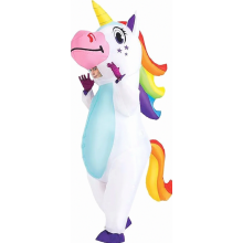 Puhallettava yksisarvisen kokovartaloasu, ilmapuhallettava puku halloween-juhliin, cosplay, karnevaali, aikuisten koko