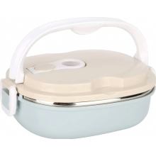 Thermal Bento Lunch Box with Stainless Steel Insulation, Single-Layer 800 ml Leak-Resistant Food Container