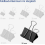 Foldback Clips 50 mm Black 12 Pack Metal Document Clips for Office and Home Durable Reusable Paper Clips 4