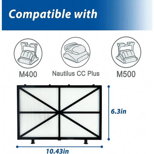 Ultra Fine Filter Compatible with Dolphin Nautilus CC Plus M400 M500, Replacement Part for Pleated Pool Cleaner, 4 Pack 2