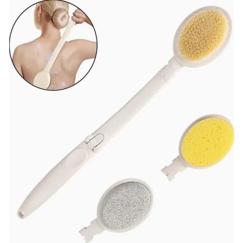Back Lotion Applicator for Back, Lotion Applicator with 3 Interchangeable Heads, Long Handle for Easy Use, Blue Handle 2