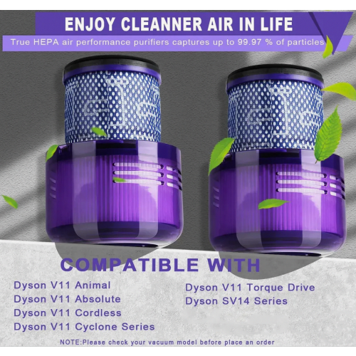 3x HEPA-Filter, Ersatzfilter Waschbar für Dyson Cyclone V11 Absolute, V11 Absolute Pro, V11 Absolute Extra, V11 Absolute Extra +, V11 Absolute Extra 2