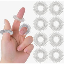 Set van 8 acupressuur vingermassageringen, antistress sensorische ringen voor de handen, stressverlichtende massageset, helpt de bloedsomloop te ver