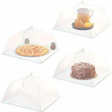 4er-Pack faltbare Lebensmittelabdeckungen aus Netzgewebe, 48 cm, zum Schutz von Obst, Grillgut und Speisen.