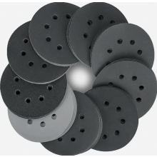 Schuurpads van 125 mm met klittenbandsluiting voor nat en droog gebruik, 80 stuks, siliciumcarbide korrelgrootte 320/400/600/800/1000/1200/1500/2000