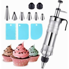 Tortendekorationsset aus Edelstahl, Sahnespender-Tülle zum Backen und Dekorieren von Desserts