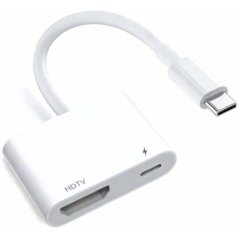 USB-C-auf-HDMI-Adapter, 4K 60 Hz mit 100-W-PD-Schnellladung, kompatibel mit iPhone 17/16/15 Pro Max, MacBook, iPad Pro, H