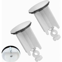 2 Pack Universal Adjustable Sink Drain Stoppers, 40mm Premium Replacement Plugs for Bathroom, Kitchen Basin, Washbasin and Sink