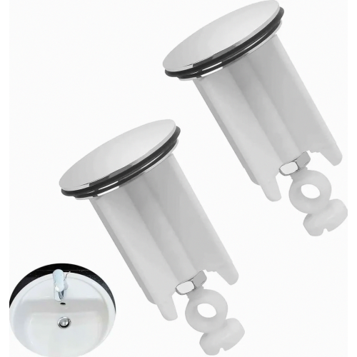 2 Pack Universal Adjustable Sink Drain Stoppers, 40mm Premium Replacement Plugs for Bathroom, Kitchen Basin, Washbasin and Sink