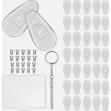 20 Paar rutschfeste Silikon-Nasenpads für Brillen und Sonnenbrillen, transparente Nasenpads für angenehmen Tragekomfort