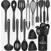 15-teiliges Küchenhelfer-Set aus Silikon, hitzebeständige Kochutensilien mit Halter, antihaftbeschichtete Kochutensilien, spülmaschinenfest