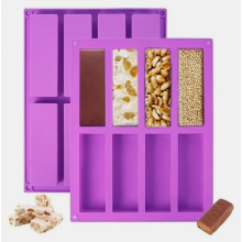 2er-Pack Silikon-Müsliriegelformen, 8-fach antihaftbeschichtete rechteckige Backformen für Energieriegel, ideal für Brot, Brownies, Maisbrot