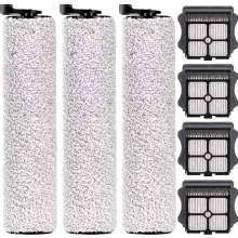 Ersatzbürstenrollen und HEPA-Filter, kompatibel mit kabellosen Nass- und Trockensaugern, 3 Bürstenrollen, 4 HEPA-Filter, Zubehör