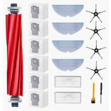 19-teiliges Ersatzteilset für Saugroboter, inklusive Hauptbürste, 6 Staubbeutel, 4 Wischtücher, 2 HEPA-Filter,
