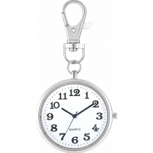 Karabijnhaak zakhorloge sleutelhanger FOB clip-on quartz analoog horloge voor artsen, verpleegkundigen, paramedici, koks, sporters, unisex, zacht si