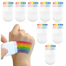 Regenbogen-Schminkset, 8-teilig, Schminkstifte für Gesicht und Körper, geeignet für Pride-Partys, Paraden und Theateraufführungen