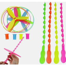 10er-Pack fliegende Kreisel, Hubschrauberpropeller-Spielzeug für Kinder, Zugschnur, fliegende Untertassen, zufällige Farbe