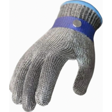 Guanto in maglia di acciaio inossidabile antitaglio, blu, livello 5 di protezione ad alte prestazioni, taglia XL per sicurezza in cucina e in ambito