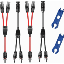 2 Paar Solarkabel Y-Verteiler,6 mm² Solarpanel Y Stecker,Solarpanel Kabel Solarkabel Y Verteiler Male Female MMF und FFM Connector Photovoltaik Stec