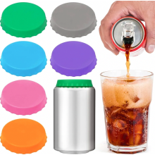 6 Pack Silicone Can Lids Reusable Beverage Covers for Standard Soda Cans Leak-Resistant Dustproof Drink Covers for Home Travel Sto